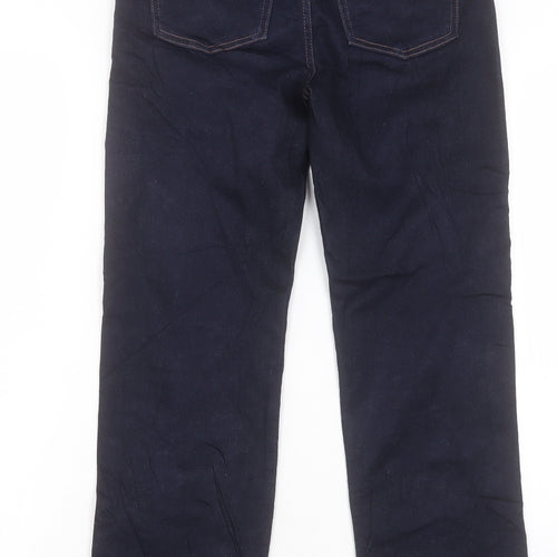 Marks and Spencer Womens Blue Cotton Straight Jeans Size 8 L29 in Regular Button