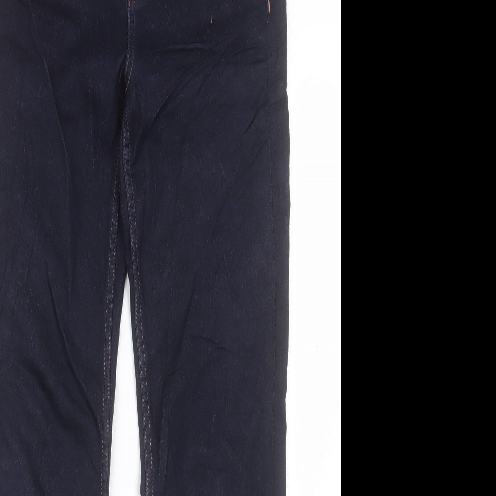 Marks and Spencer Womens Blue Cotton Straight Jeans Size 8 L29 in Regular Button