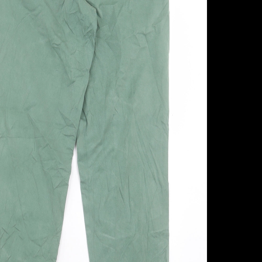 Per Una Womens Green Cotton Straight Jeans Size 10 L28 in Regular Button