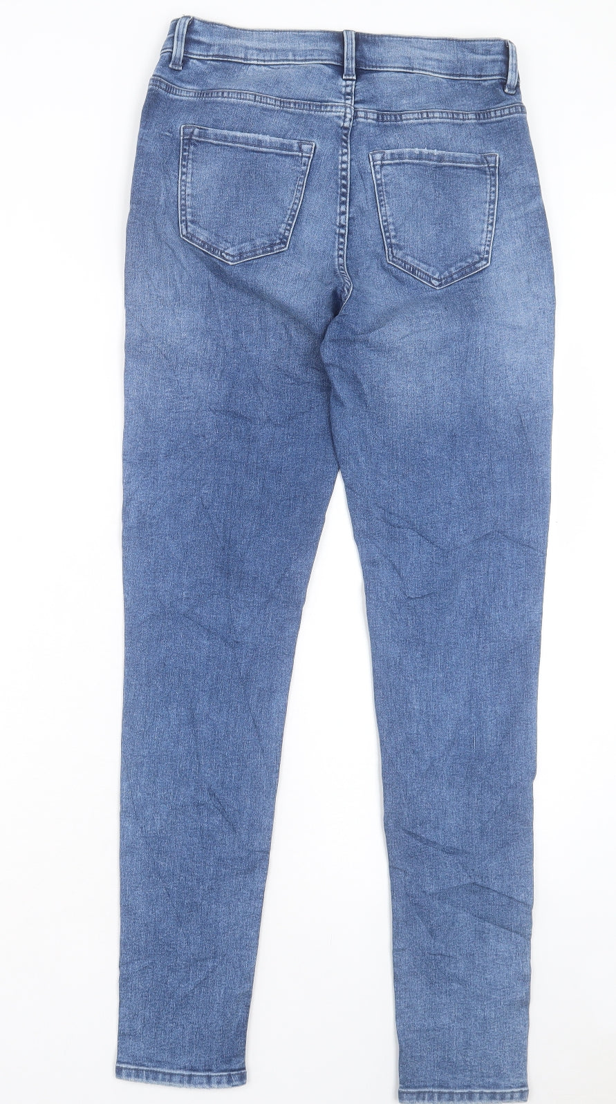 Marks and Spencer Womens Blue Cotton Skinny Jeans Size 10 L30 in Regular Button