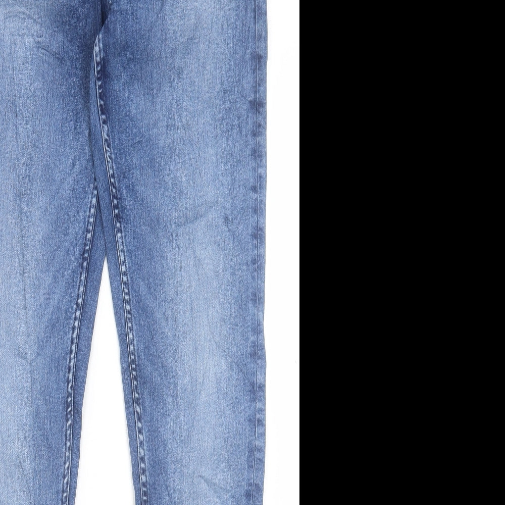 Marks and Spencer Womens Blue Cotton Skinny Jeans Size 10 L30 in Regular Button