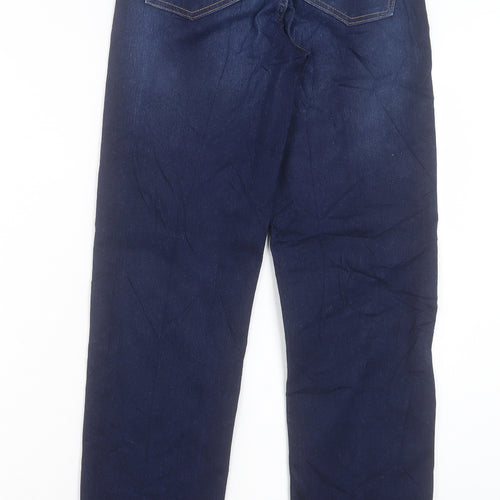 Marks and Spencer Womens Blue Cotton Straight Jeans Size 8 L30 in Regular Button