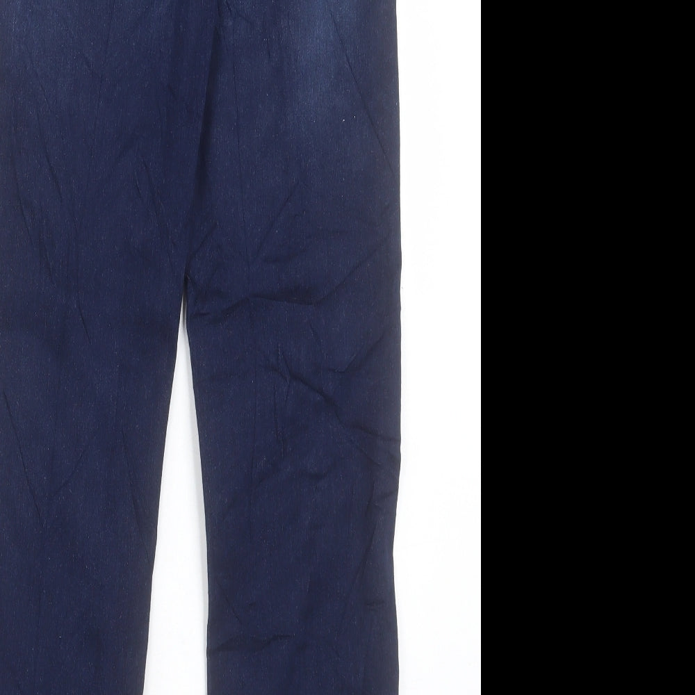 Marks and Spencer Womens Blue Cotton Straight Jeans Size 8 L30 in Regular Button