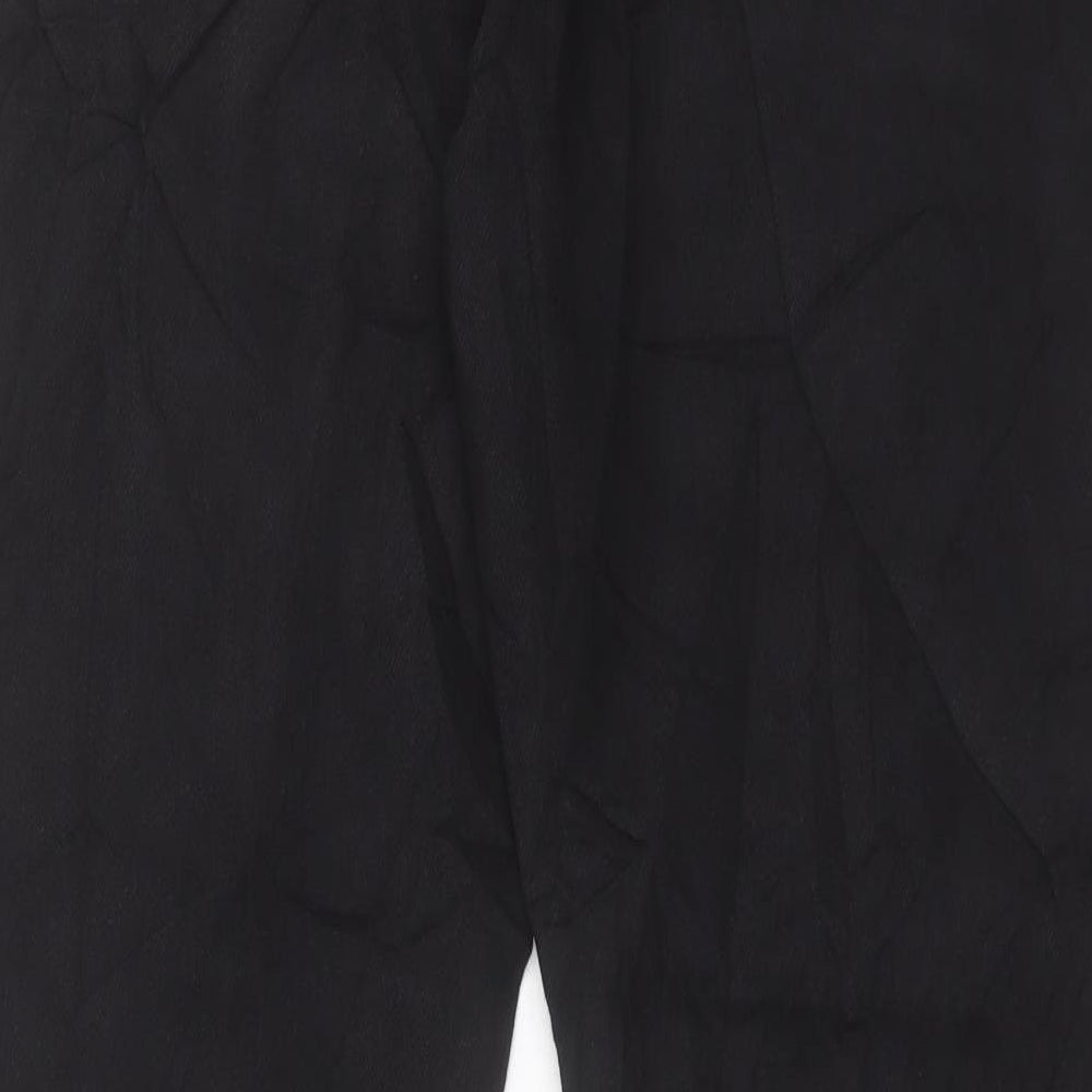 Marks and Spencer Mens Black Cotton Tapered Jeans Size 42 in L31 in Regular Button