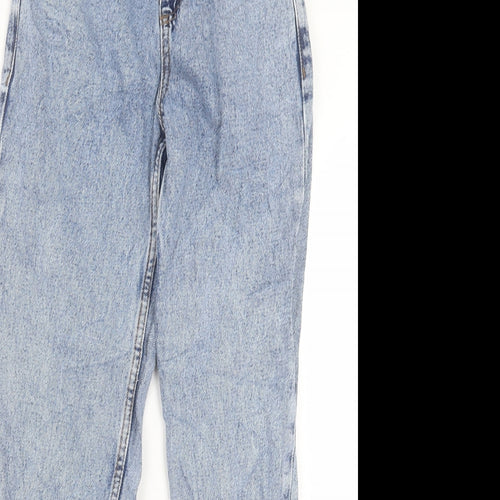 Denim&co Womens Blue Cotton Straight Jeans Size 4 L27 in Regular Button