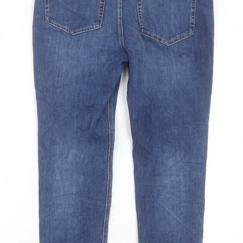 Marks and Spencer Womens Blue Cotton Skinny Jeans Size 12 L26 in Regular Button
