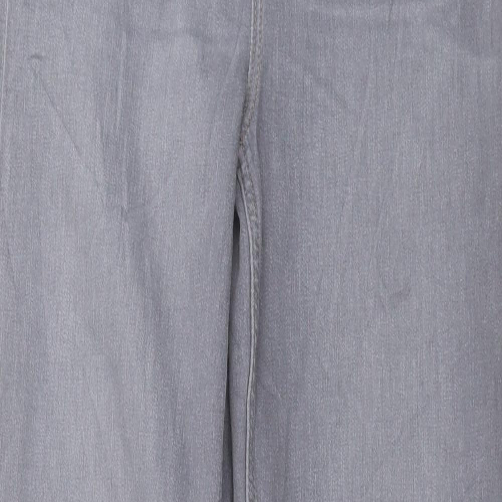 Marks and Spencer Womens Grey Cotton Straight Jeans Size 10 L31 in Regular Button
