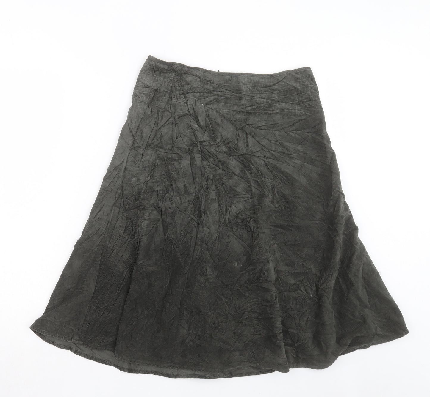 KEW Womens Green Cotton A-Line Skirt Size 8 Zip