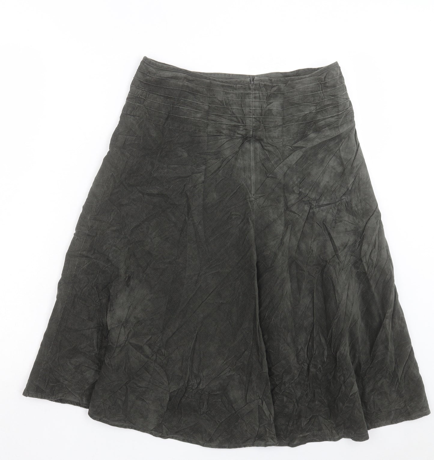 KEW Womens Green Cotton A-Line Skirt Size 8 Zip
