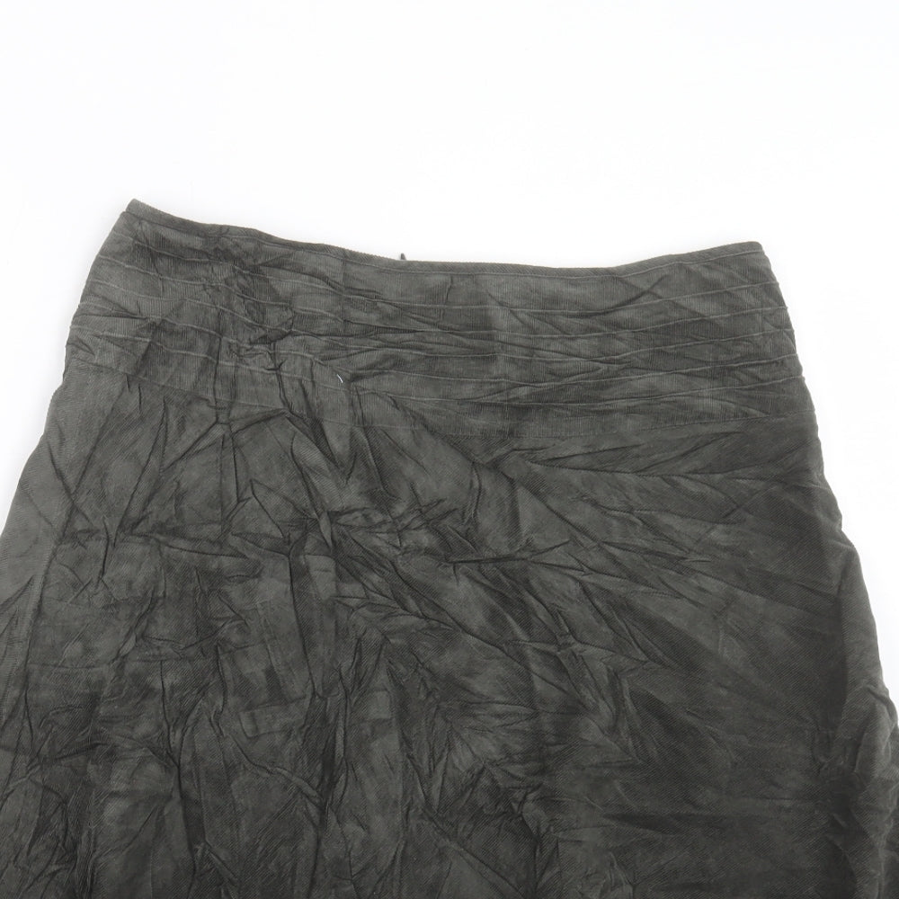 KEW Womens Green Cotton A-Line Skirt Size 8 Zip