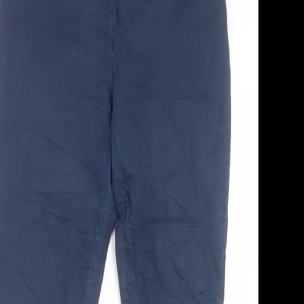 Viz A Viz Womens Blue Cotton Cropped Trousers Size 12 L25 in Regular