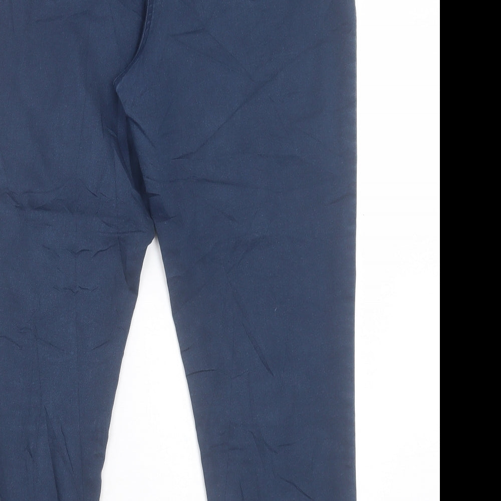 Viz A Viz Womens Blue Cotton Cropped Trousers Size 12 L25 in Regular