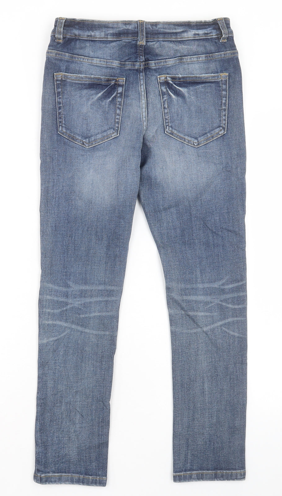 Marks and Spencer Boys Blue Cotton Skinny Jeans Size 10-11 Years Regular Button