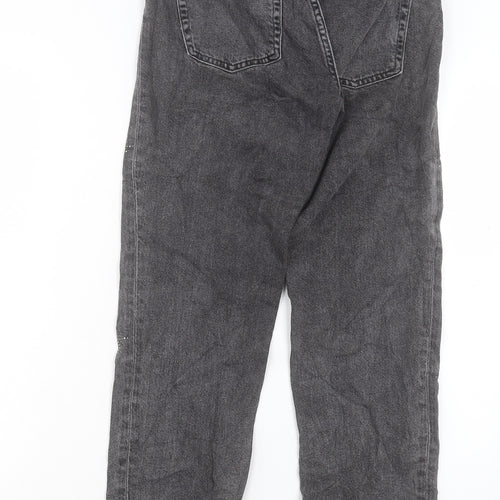 H&M Womens Grey Cotton Boyfriend Jeans Size 25 in L27 in Regular Button