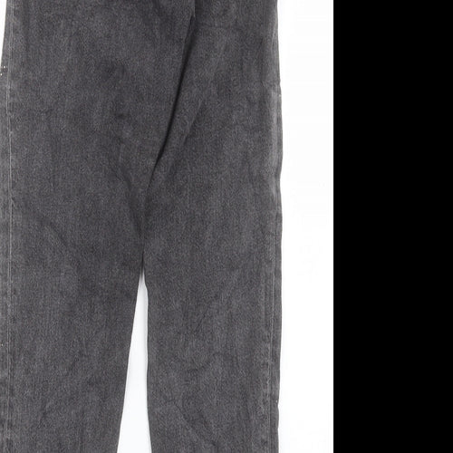 H&M Womens Grey Cotton Boyfriend Jeans Size 25 in L27 in Regular Button