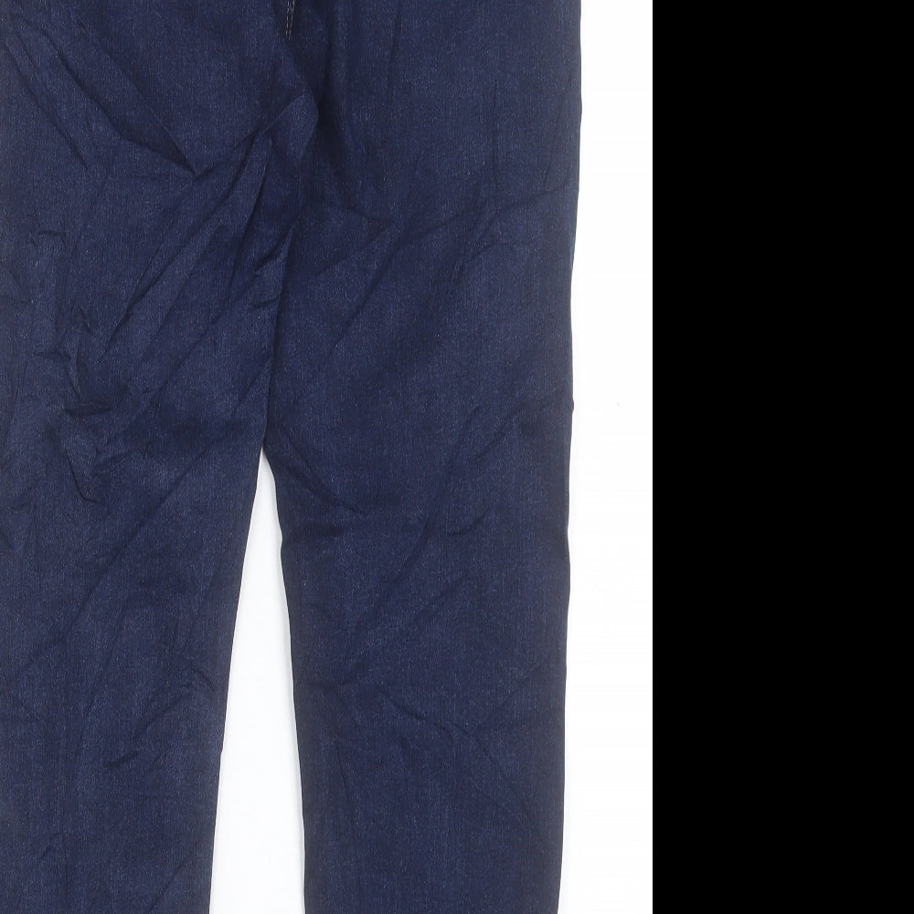 Marks and Spencer Womens Blue Cotton Skinny Jeans Size 14 L25 in Regular Button