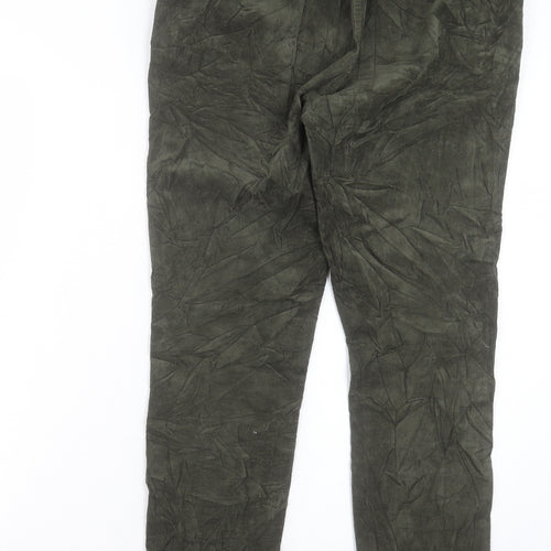 Marks and Spencer Womens Green Cotton Trousers Size 12 L29 in Regular