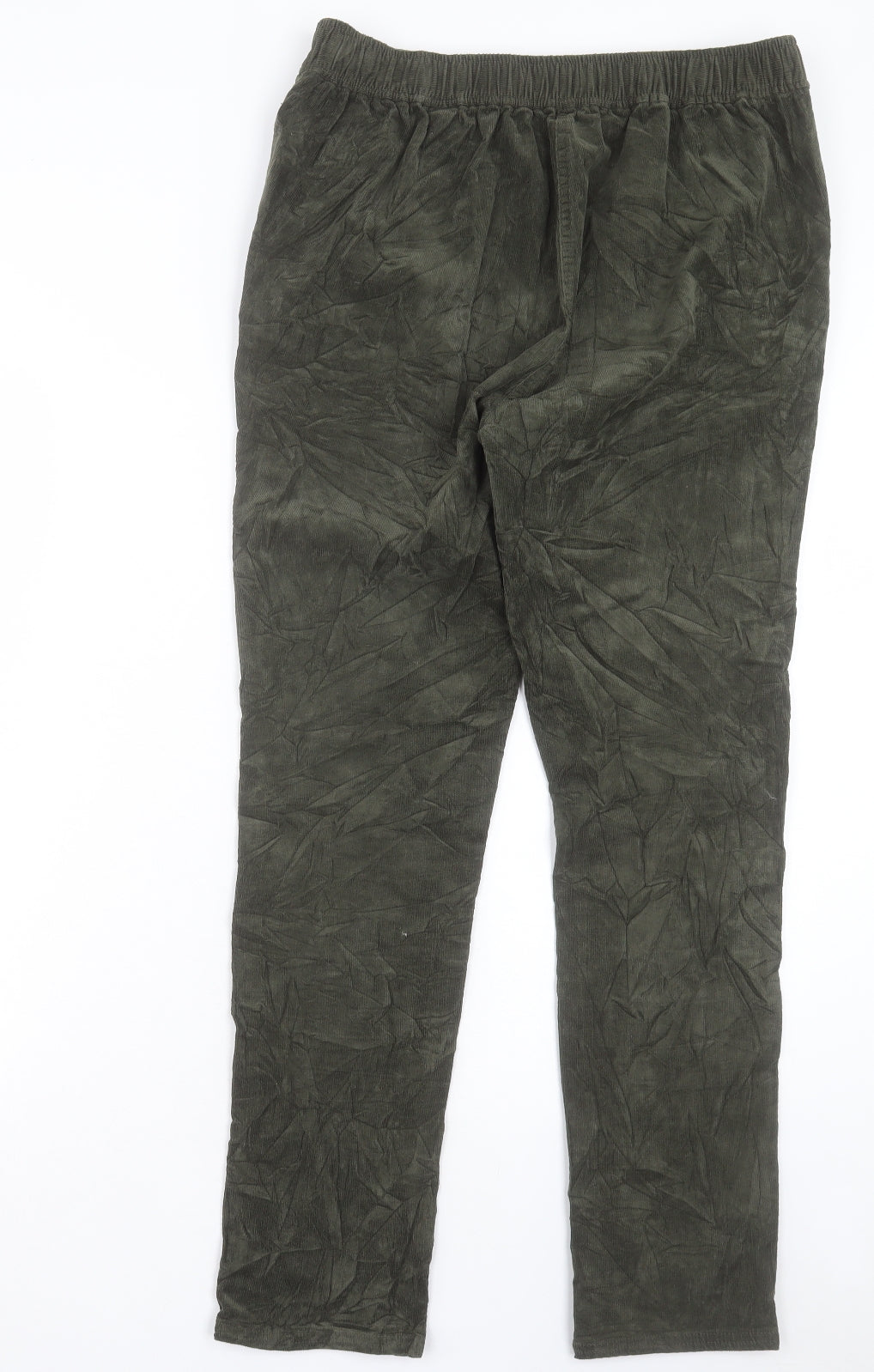 Marks and Spencer Womens Green Cotton Trousers Size 12 L29 in Regular
