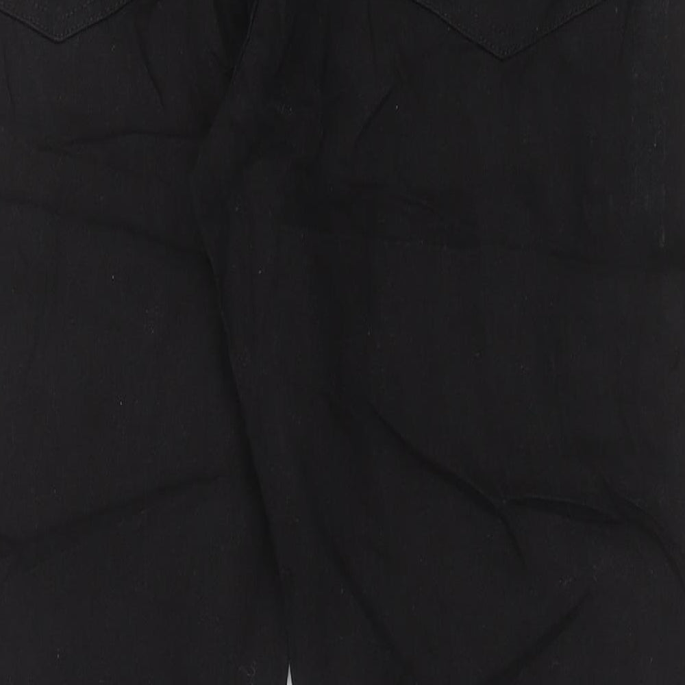 Marks and Spencer Mens Black Cotton Straight Jeans Size 36 in L31 in Regular Button