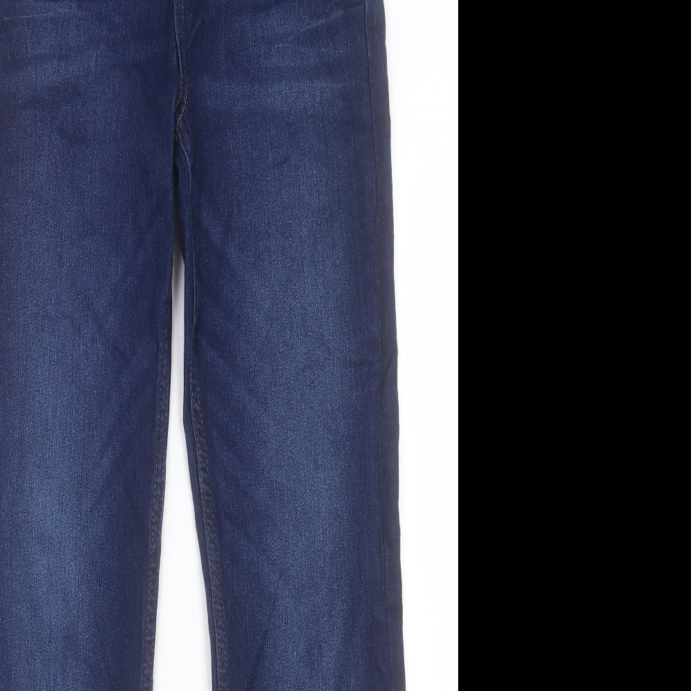Marks and Spencer Womens Blue Cotton Straight Jeans Size 10 L30 in Regular Button