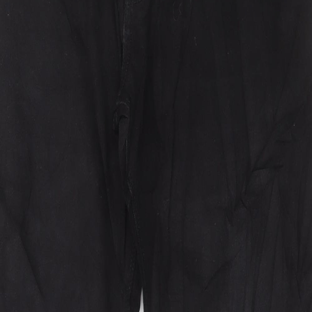 Marks and Spencer Mens Black Cotton Straight Jeans Size 34 in L31 in Regular Button