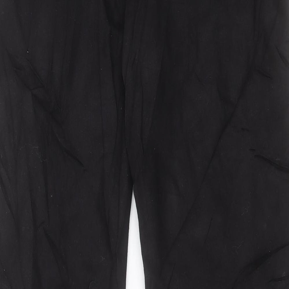 Marks and Spencer Mens Black Cotton Straight Jeans Size 34 in L31 in Regular Button