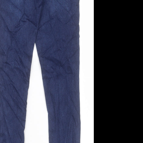 Marks and Spencer Womens Blue Cotton Skinny Jeans Size 10 L28 in Regular Button