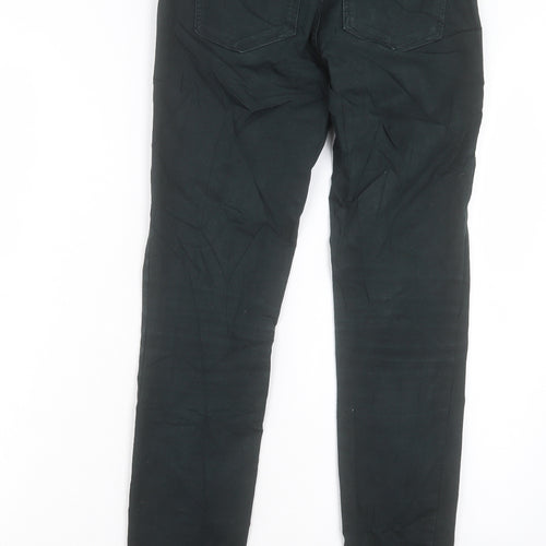 H&M Womens Green Cotton Jegging Trousers Size 8 L30 in Regular