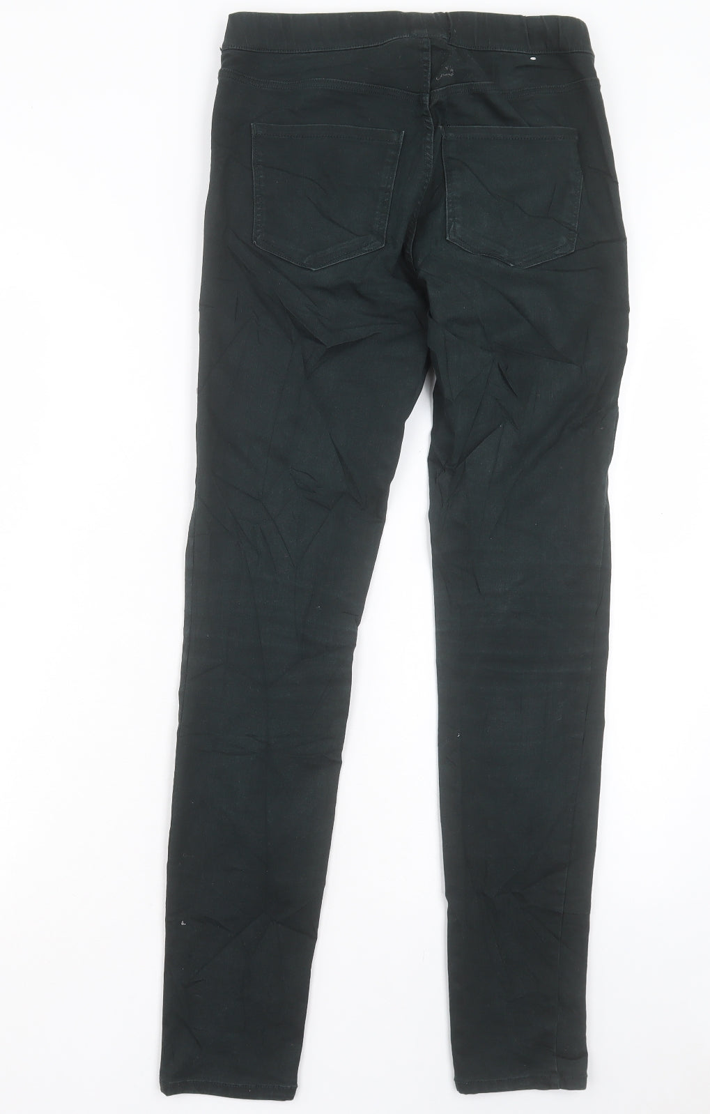 H&M Womens Green Cotton Jegging Trousers Size 8 L30 in Regular