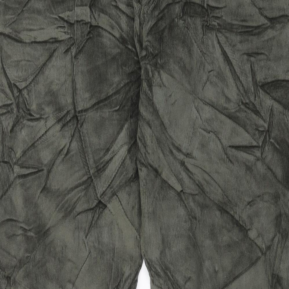 Marks and Spencer Mens Green Cotton Trousers Size 38 in L31 in Regular Button