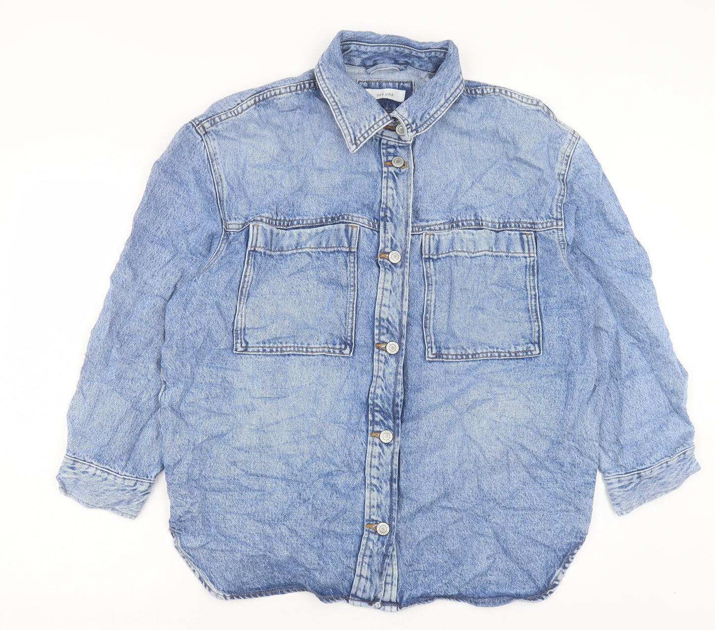 Per Una Womens Blue Jacket Size 16 Button