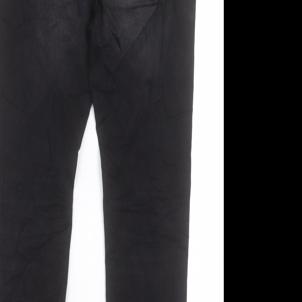 Marks and Spencer Boys Black Cotton Straight Jeans Size 10-11 Years Regular Button