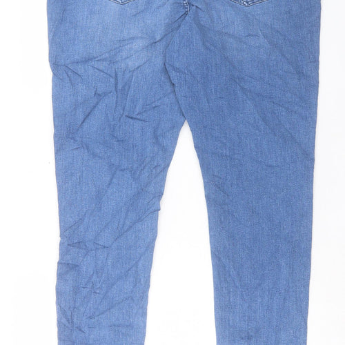 Marks and Spencer Womens Blue Cotton Skinny Jeans Size 18 L31 in Regular Button