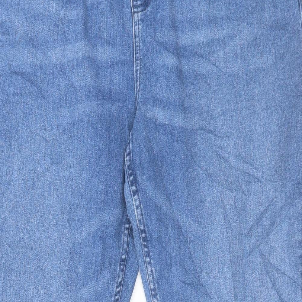 Marks and Spencer Womens Blue Cotton Skinny Jeans Size 18 L31 in Regular Button