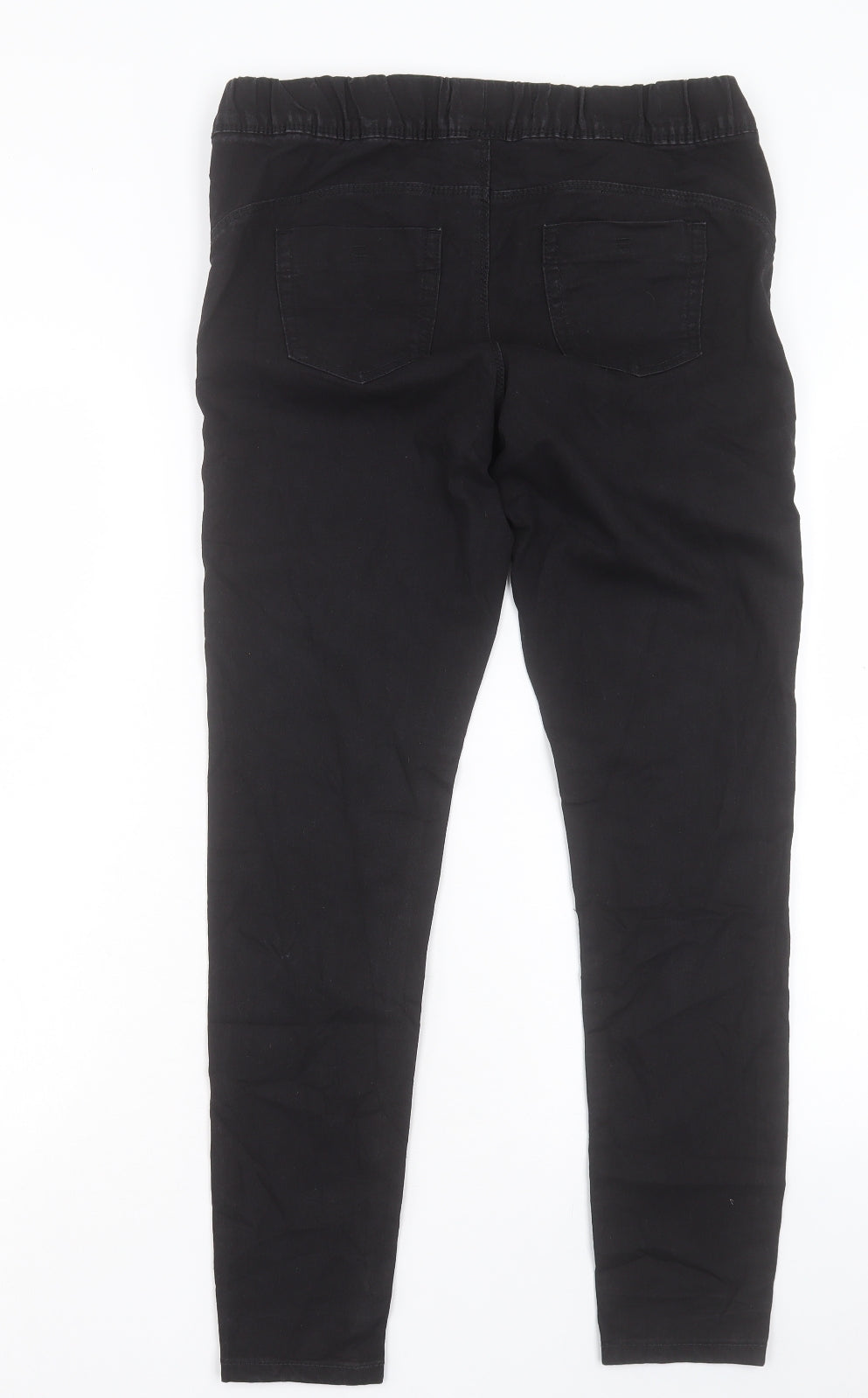 Denim & Co. Womens Black Cotton Jegging Trousers Size 14 L29 in Regular