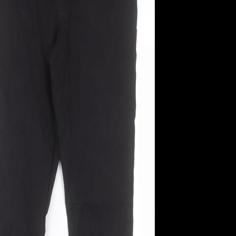 Denim & Co. Womens Black Cotton Jegging Trousers Size 14 L29 in Regular