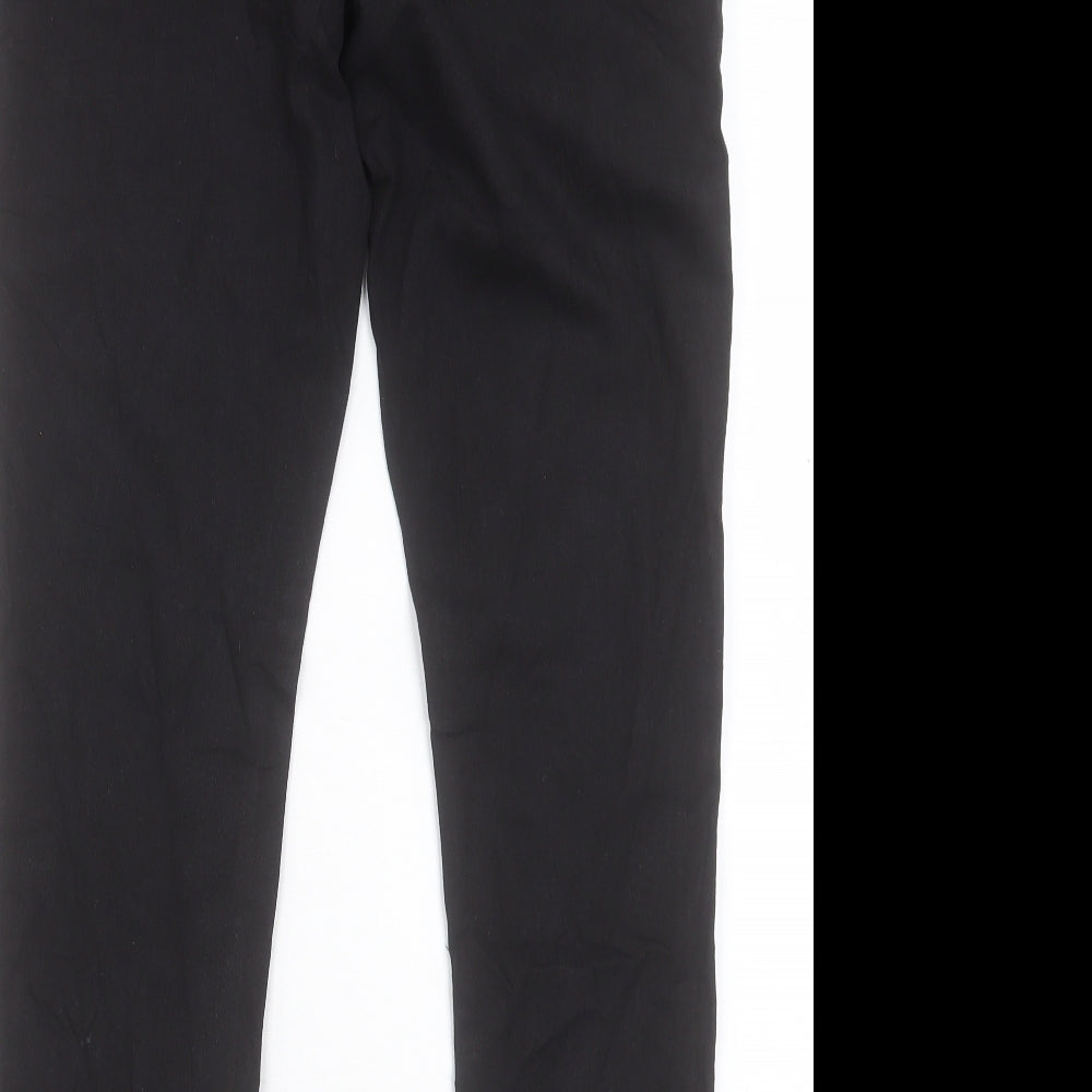 Denim & Co. Womens Black Cotton Jegging Trousers Size 14 L29 in Regular
