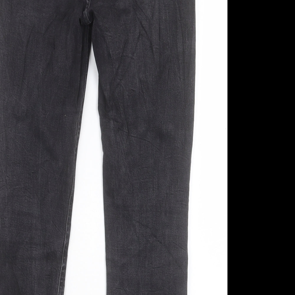 New Look Womens Black Cotton Cropped Jeans Size 10 L24 in Regular Button