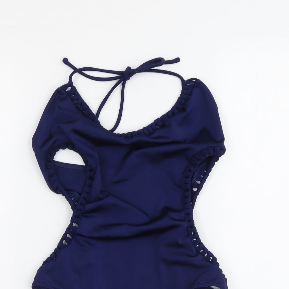 Topshop Womens Blue Nylon One Piece Size 12
