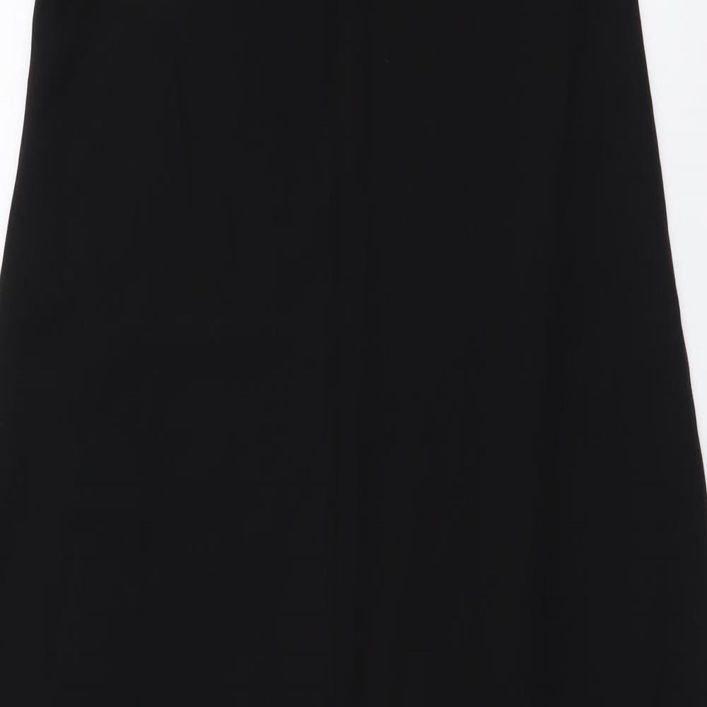 Zara Womens Black Polyester Pencil Dress Size S V-Neck Zip