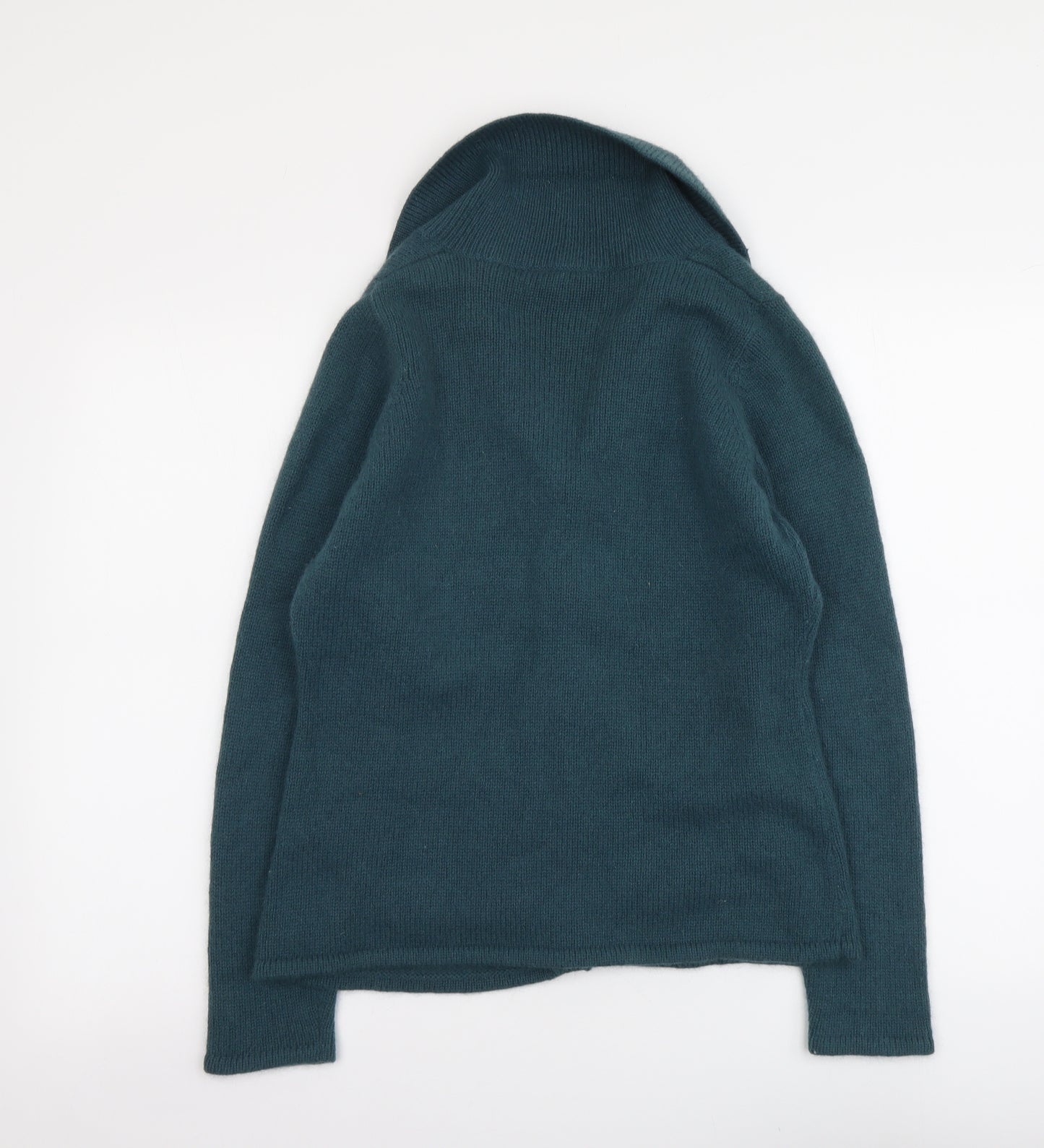 BHS Womens Green Collared Nylon Cardigan Jumper Size 12