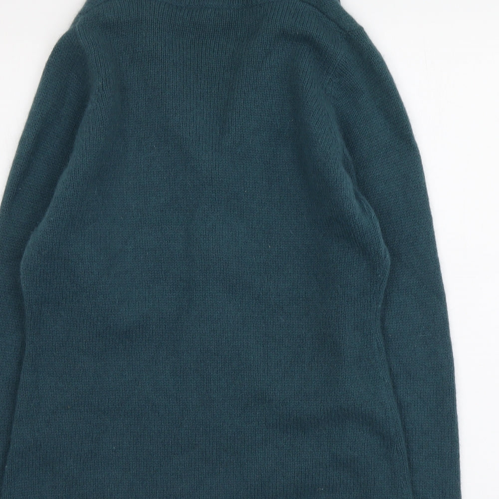 BHS Womens Green Collared Nylon Cardigan Jumper Size 12