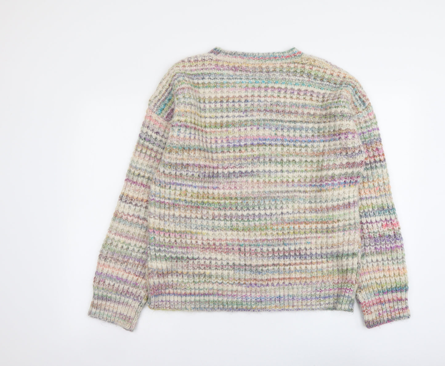 F&F Womens Multicoloured Round Neck Acrylic Pullover Jumper Size 16