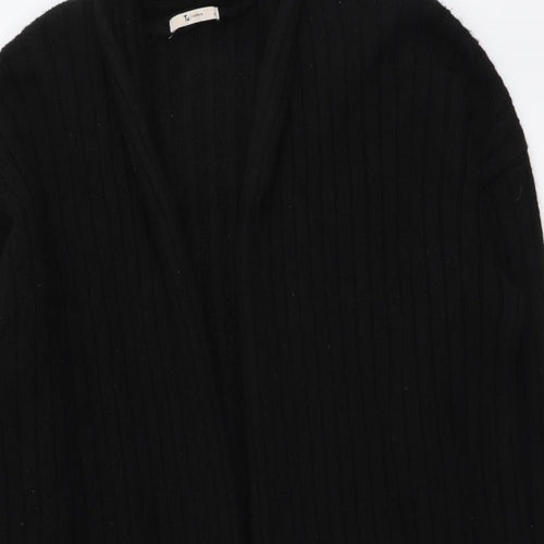 TU Womens Black V-Neck Acrylic Cardigan Jumper Size 18 - Ribbed