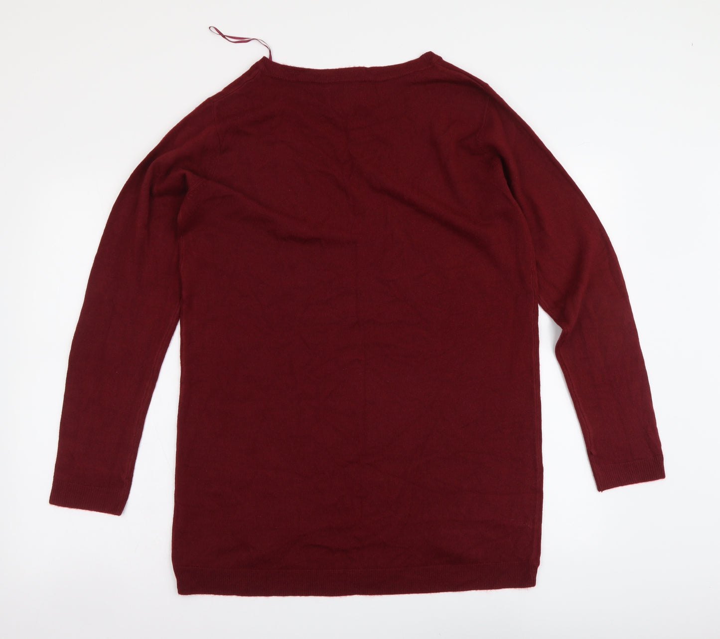 Papaya Womens Red V-Neck Acrylic Tunic Jumper Size M