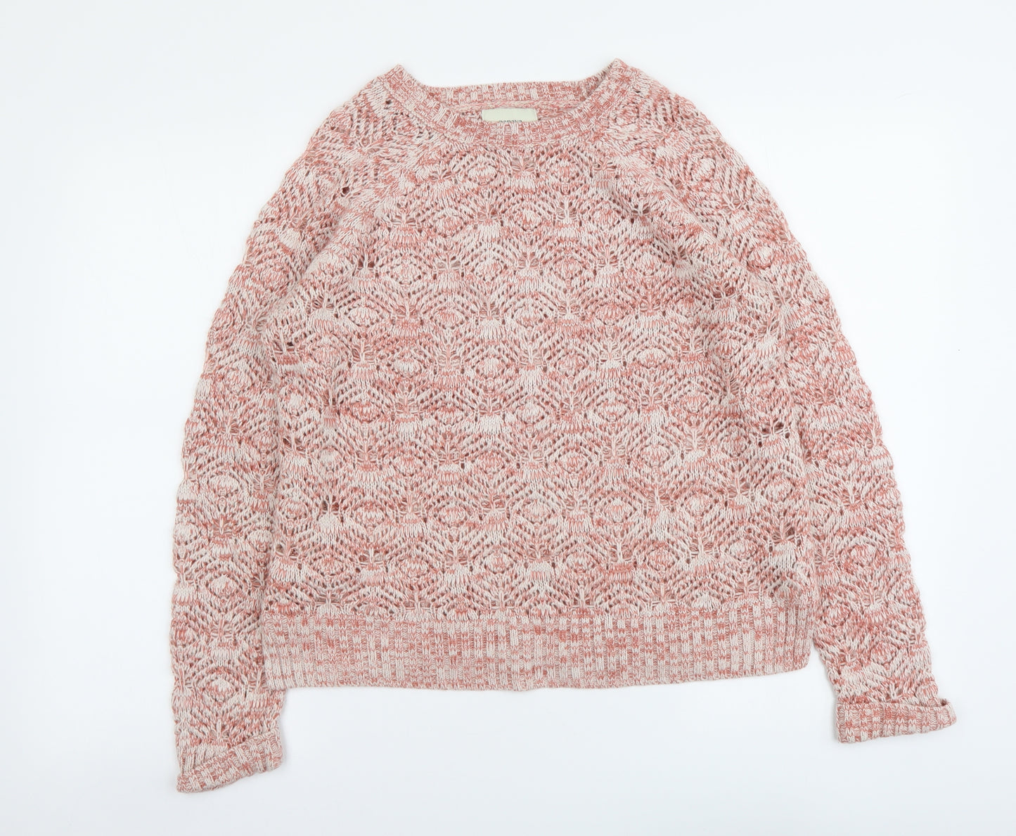 Papaya Womens Pink Round Neck Acrylic Pullover Jumper Size M