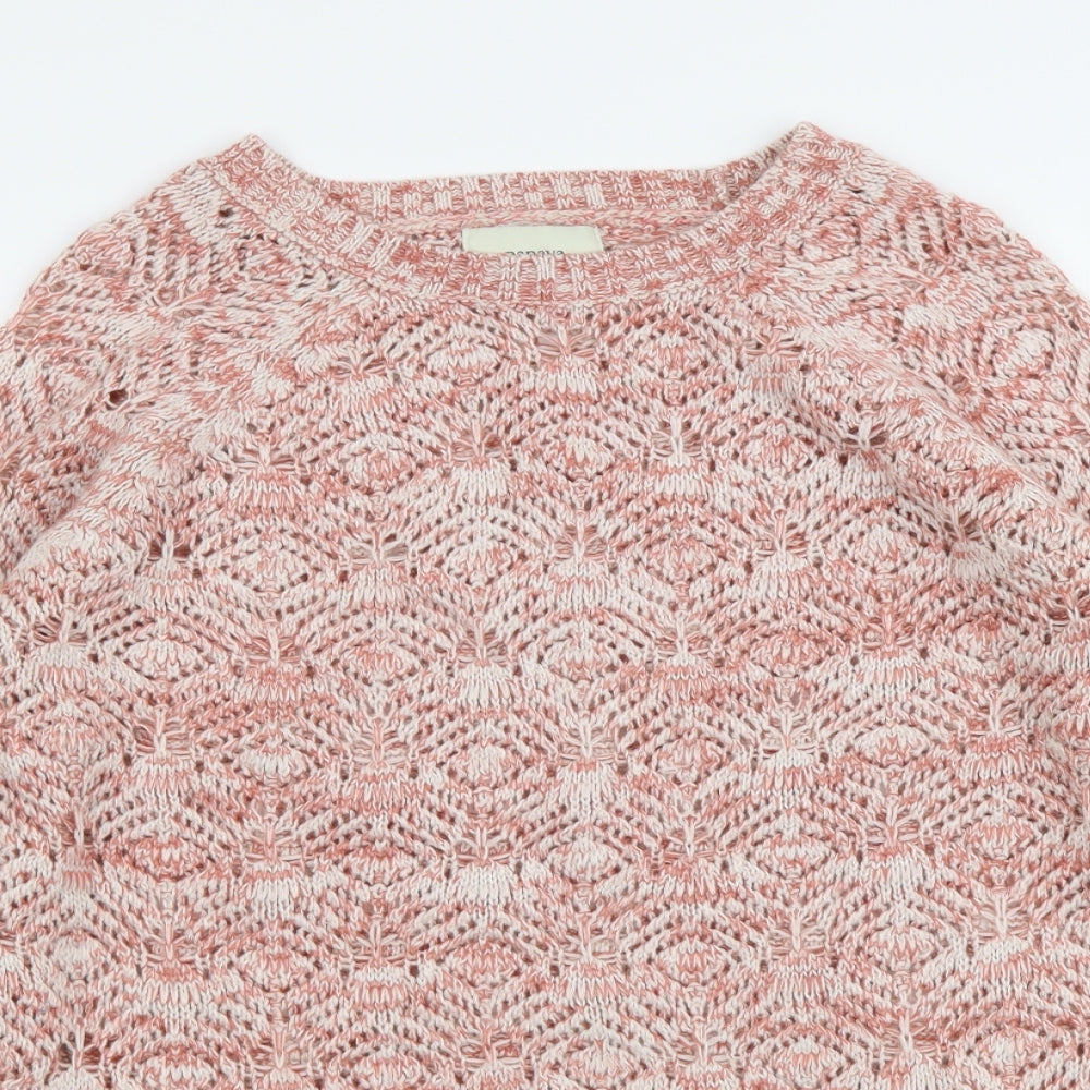 Papaya Womens Pink Round Neck Acrylic Pullover Jumper Size M
