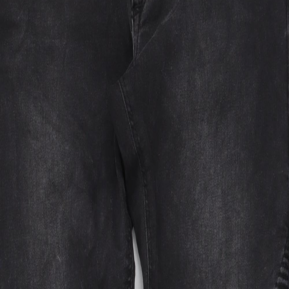 Zara Womens Grey Cotton Skinny Jeans Size 12 L27 in Regular Button