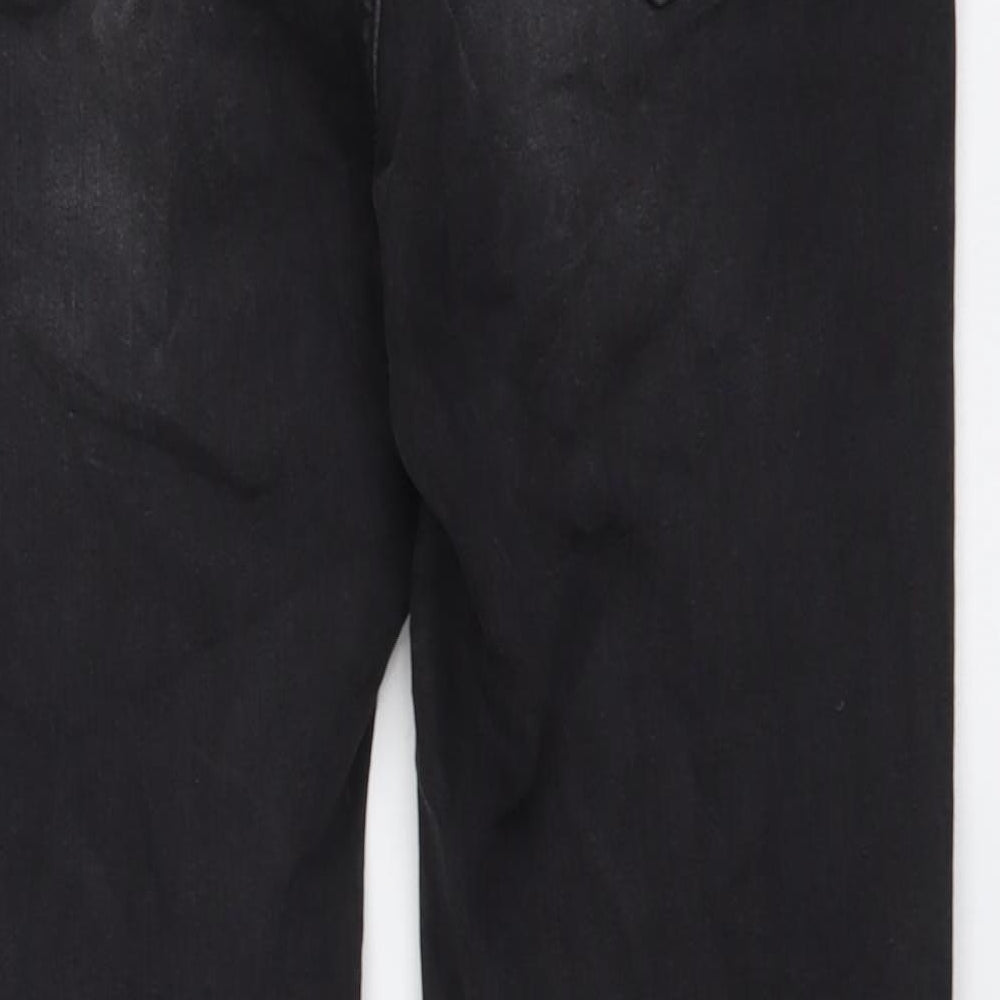 Zara Womens Grey Cotton Skinny Jeans Size 12 L27 in Regular Button