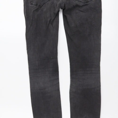 Zara Womens Grey Cotton Skinny Jeans Size S L28 in Regular Button
